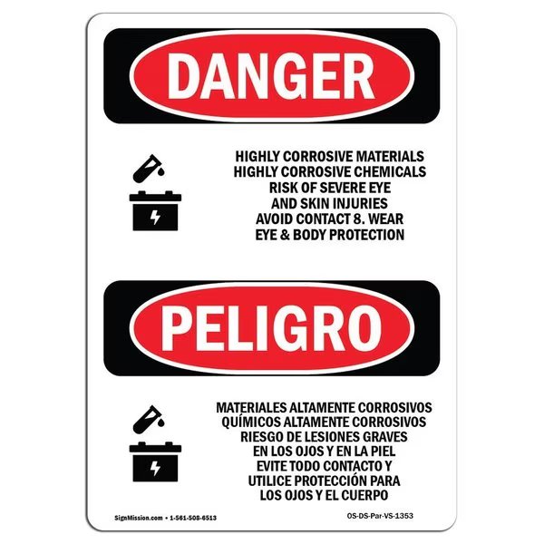 Safety Sign, OSHA Danger, 5